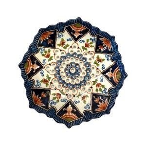 Vintage Royal Tichelaar Makkum Delftware Octagon Fruit Bowl Strainer